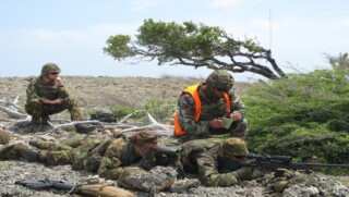 Mariniers van Aruba voor oefening op Curaçao